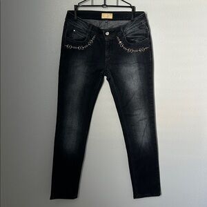 Black Jeans with Rhinestones